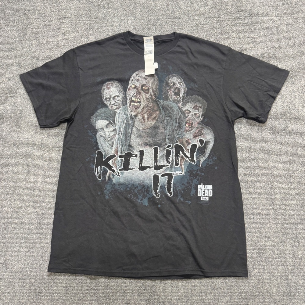 Walking Dead Promo T-shirt Men's L Black NWT Delta Pro Killin It Zombie T